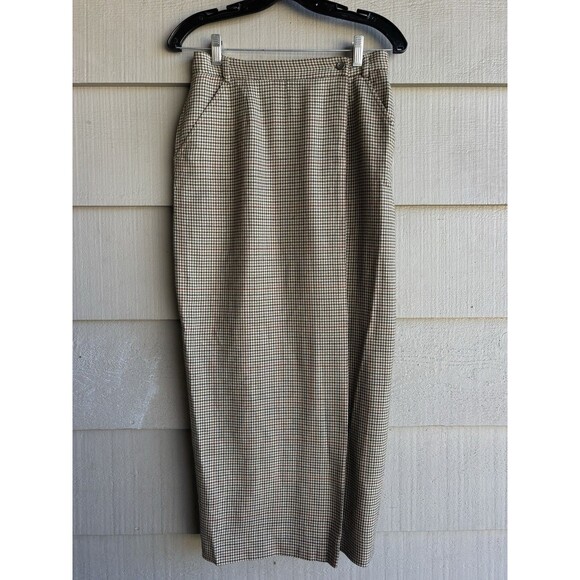 Ralph Lauren 100% Wool Houndstooth Plaid Pencil Skirt Size 6 Made in USA Vintage - Picture 6 of 14